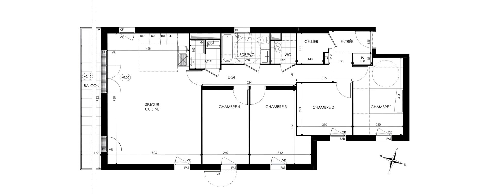 Appartement T5 de 106,55 m2 &agrave; Noisy-Le-Grand Centre