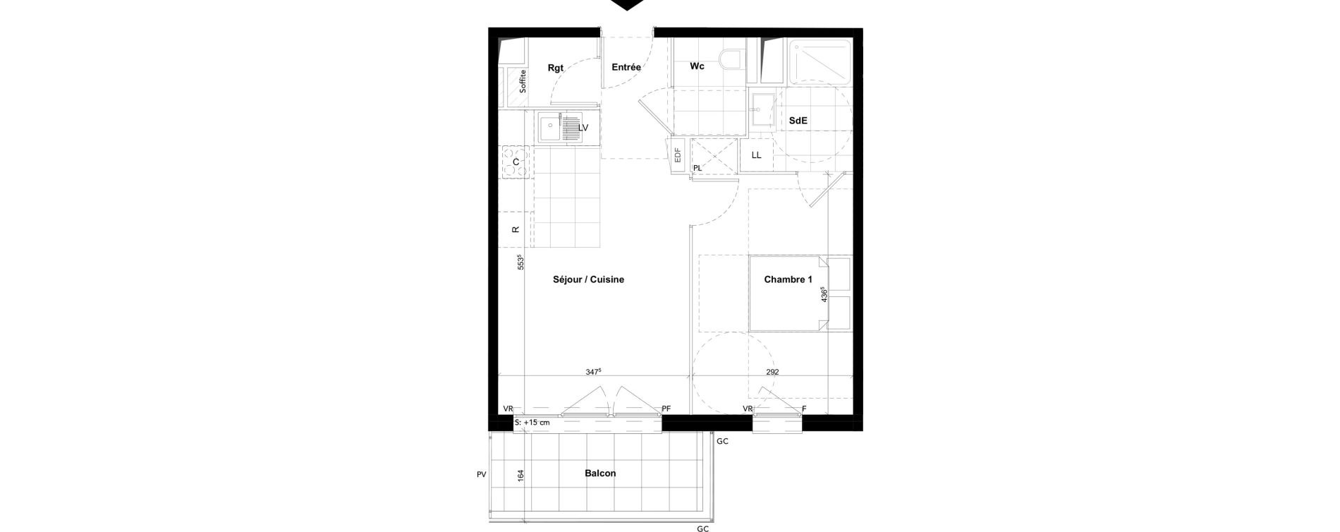 Appartement T2 de 42,13 m2 &agrave; Noisy-Le-Grand Centre ville