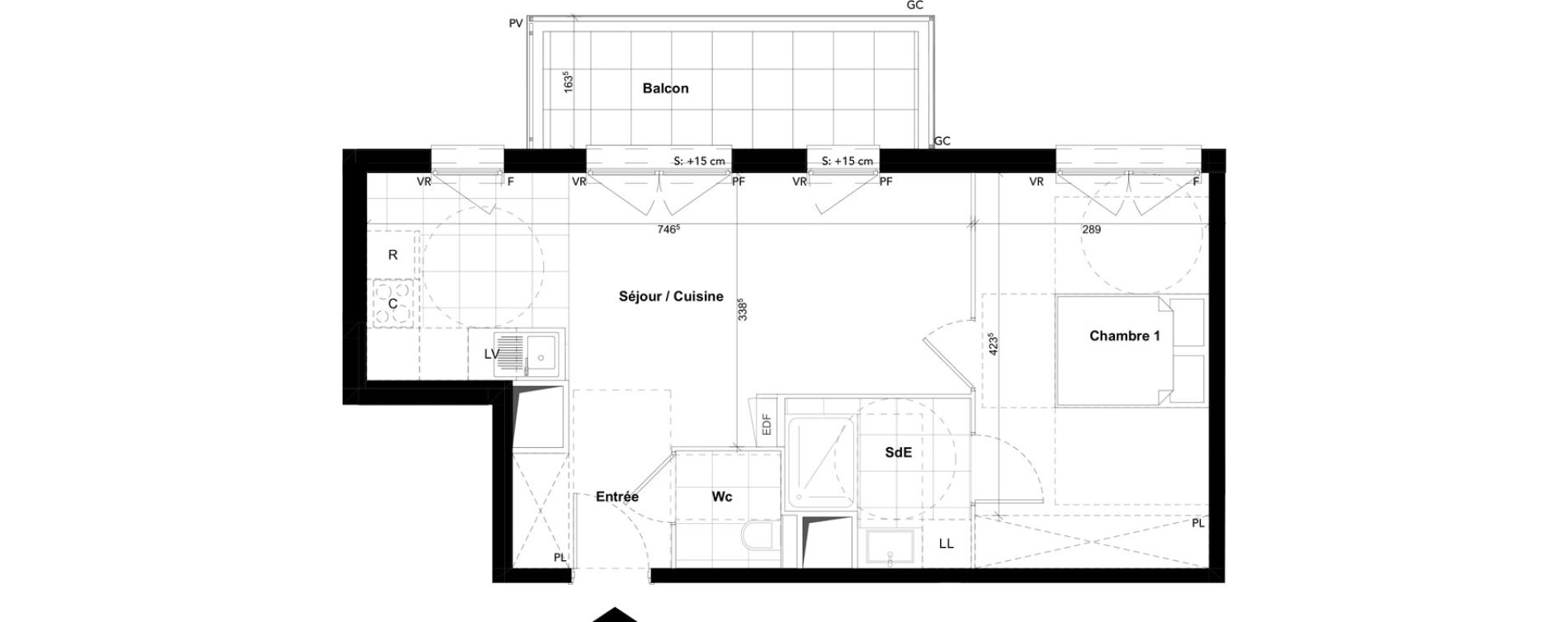 Appartement T2 de 44,62 m2 &agrave; Noisy-Le-Grand Centre ville