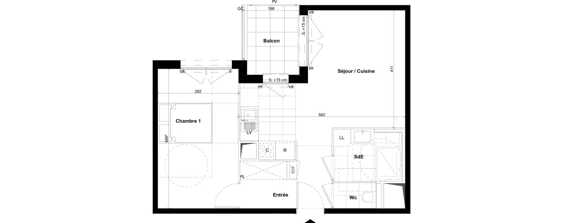 Appartement T2 de 45,31 m2 &agrave; Noisy-Le-Grand Centre ville