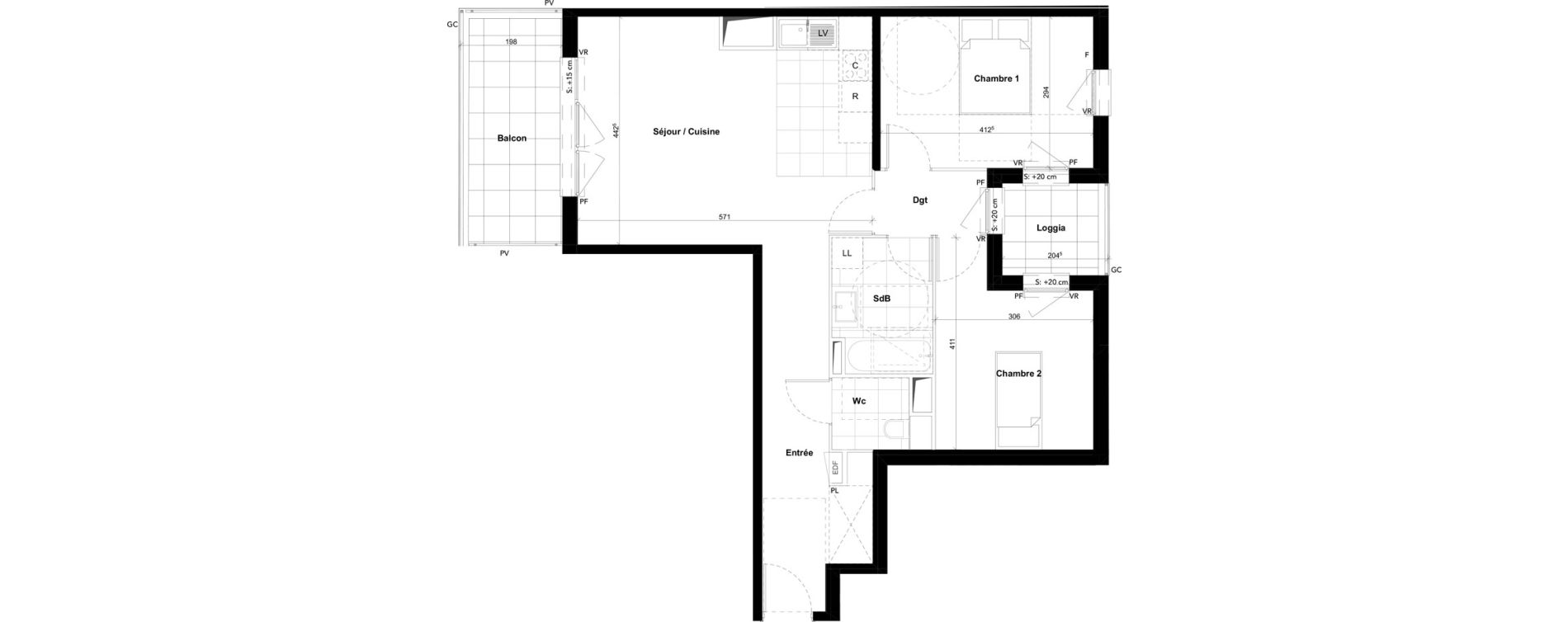 Appartement T3 de 67,54 m2 &agrave; Noisy-Le-Grand Centre ville