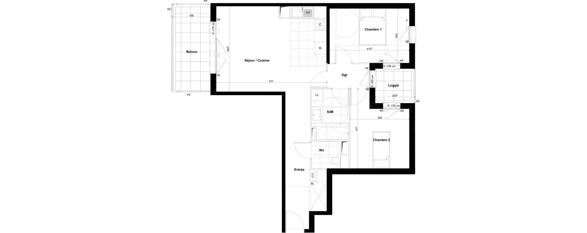 Appartement T3 de 67,36 m2 &agrave; Noisy-Le-Grand Centre ville