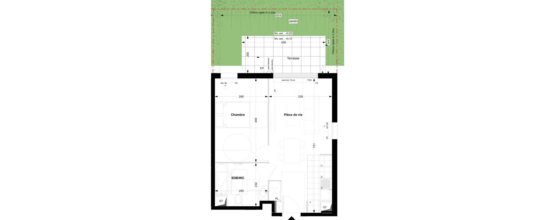 Appartement T2 de 42,33 m2 &agrave; Noisy-Le-Grand Centre ville