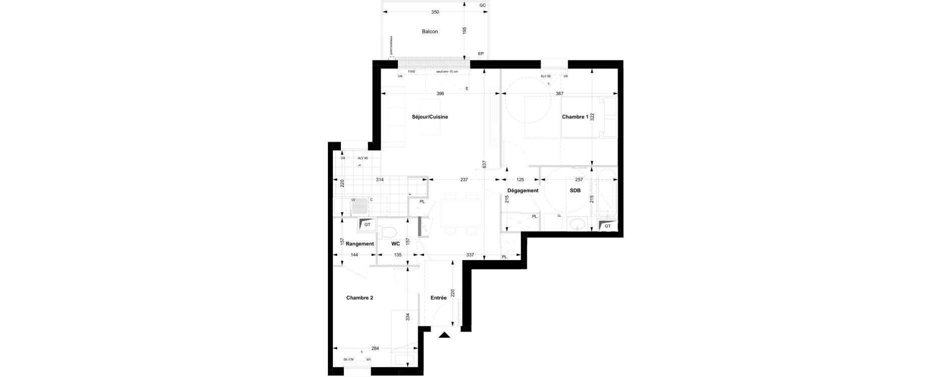 Appartement T3 de 64,19 m2 &agrave; Noisy-Le-Grand Centre ville