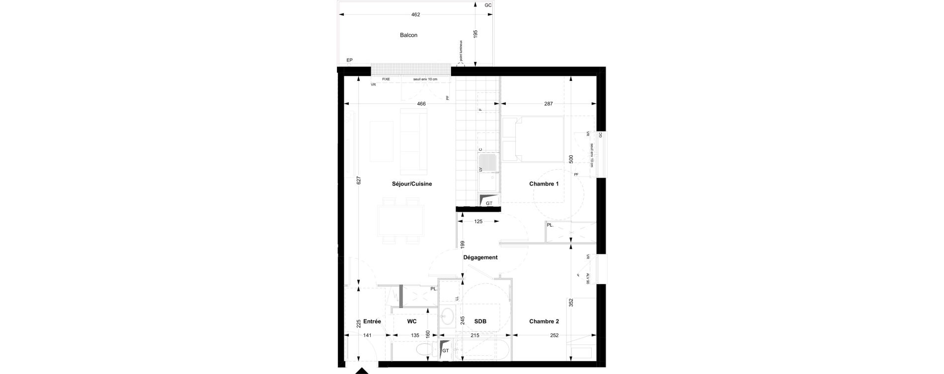 Appartement T3 de 62,83 m2 &agrave; Noisy-Le-Grand Centre ville