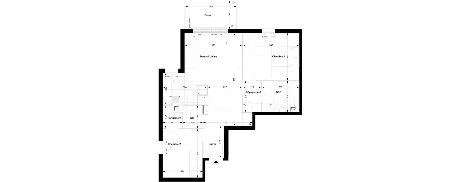 Appartement T3 de 63,48 m2 &agrave; Noisy-Le-Grand Centre ville