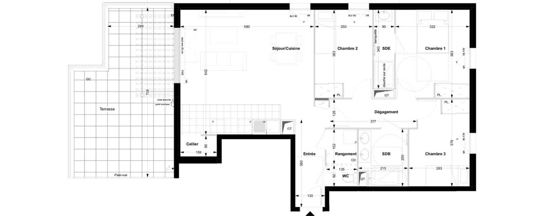 Appartement T4 de 84,78 m2 &agrave; Noisy-Le-Grand Centre ville