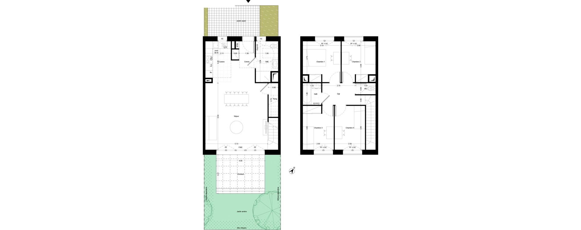 Duplex T5 de 96,70 m2 &agrave; Noisy-Le-Grand Centre ville