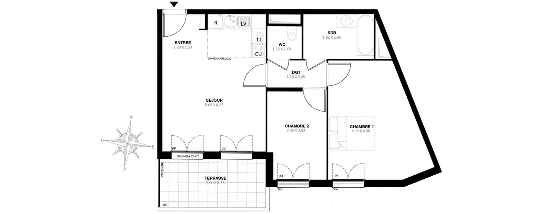 Appartement T3 de 60,50 m2 &agrave; Noisy-Le-Grand Centre