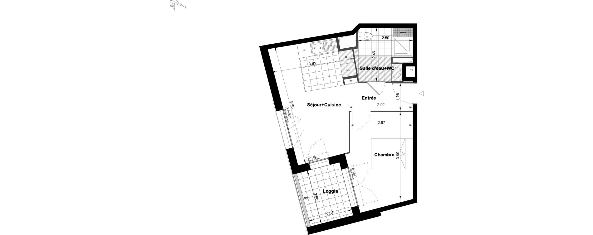 Appartement T2 de 37,83 m2 &agrave; Noisy-Le-Grand Bas-heurts