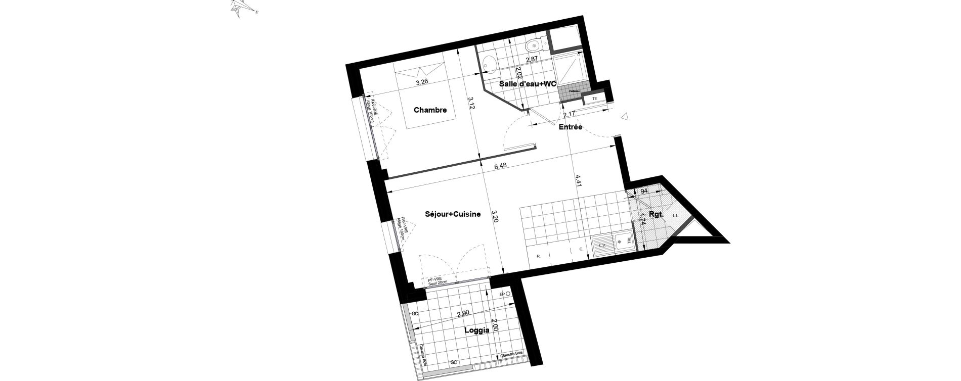 Appartement T2 de 41,59 m2 &agrave; Noisy-Le-Grand Bas-heurts