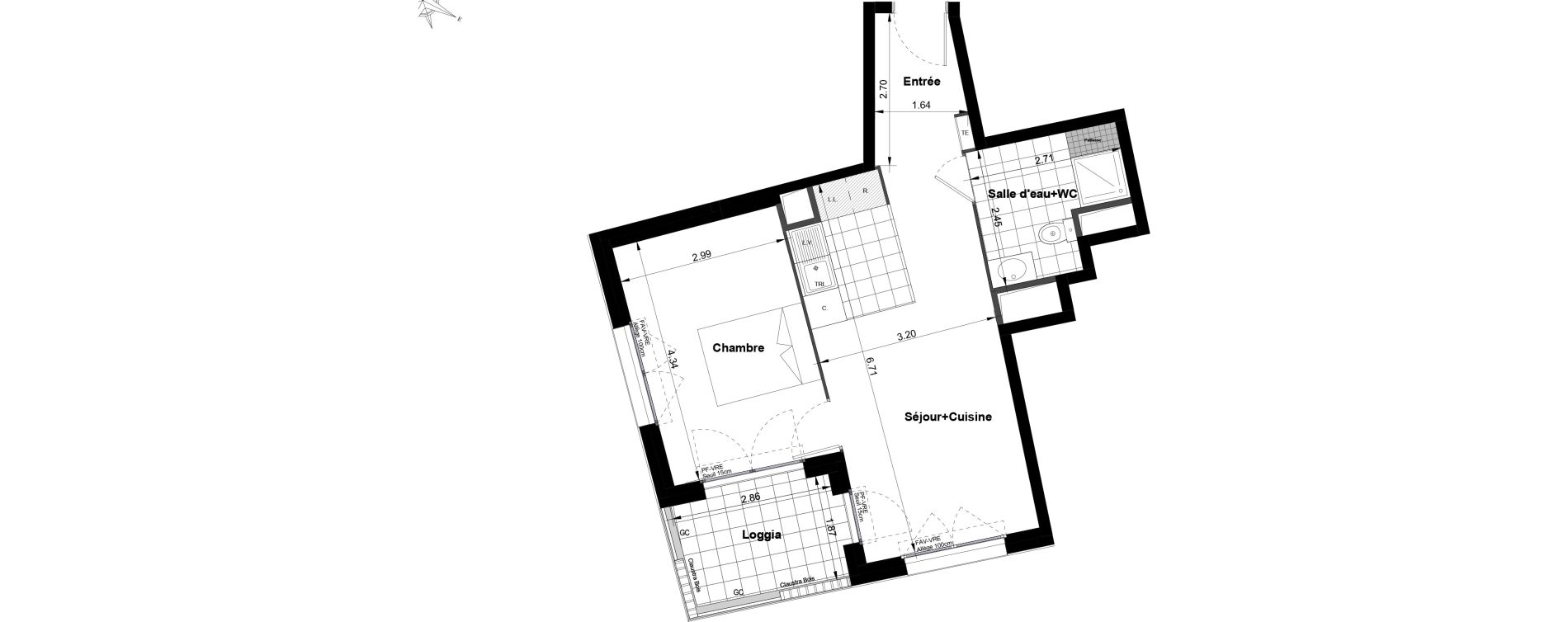 Appartement T2 de 43,77 m2 &agrave; Noisy-Le-Grand Bas-heurts
