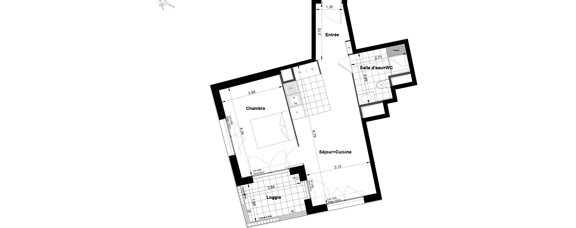 Appartement T2 de 43,77 m2 &agrave; Noisy-Le-Grand Bas-heurts