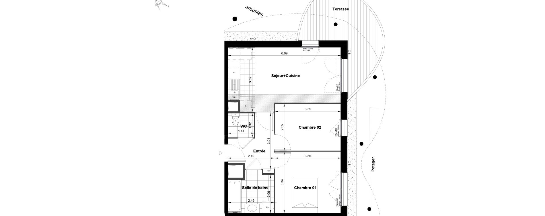 Appartement T3 de 52,32 m2 &agrave; Noisy-Le-Grand Bas-heurts