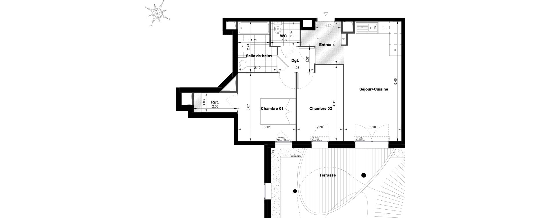 Appartement T3 de 57,25 m2 &agrave; Noisy-Le-Grand Bas-heurts