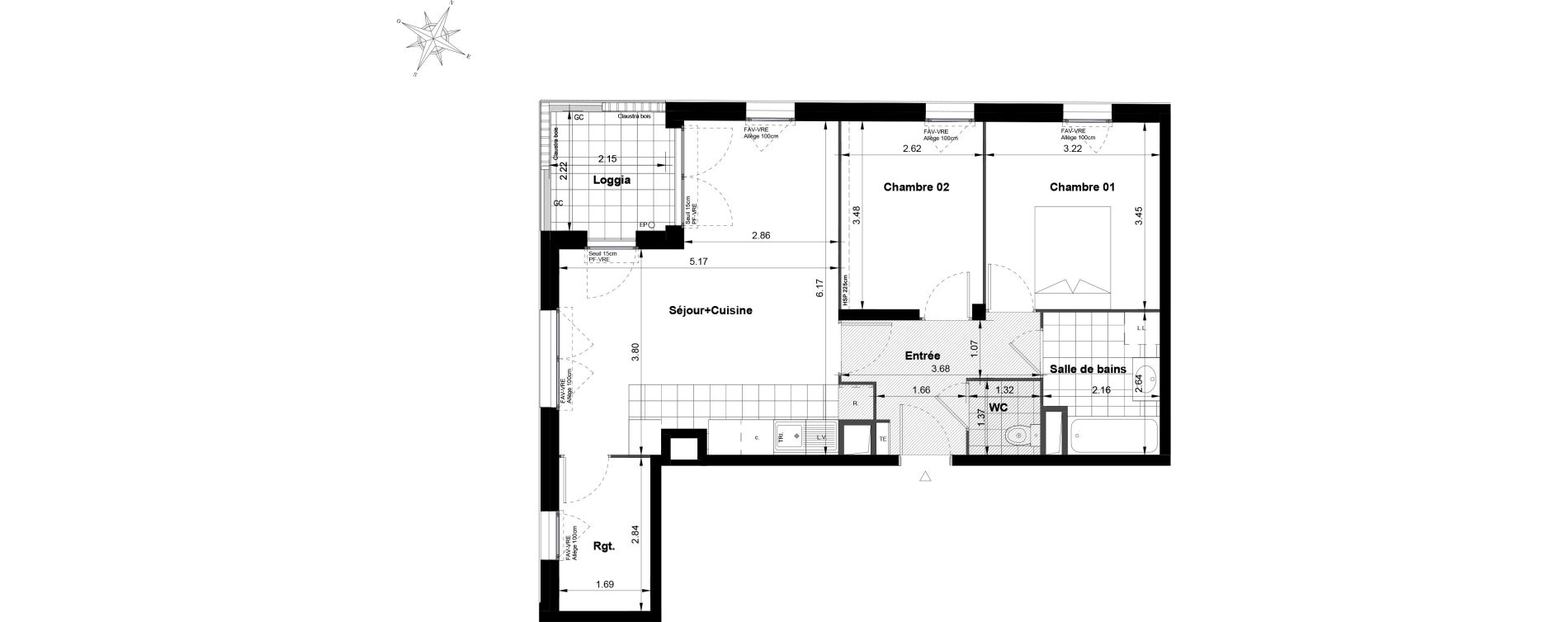 Appartement T3 de 65,13 m2 &agrave; Noisy-Le-Grand Bas-heurts