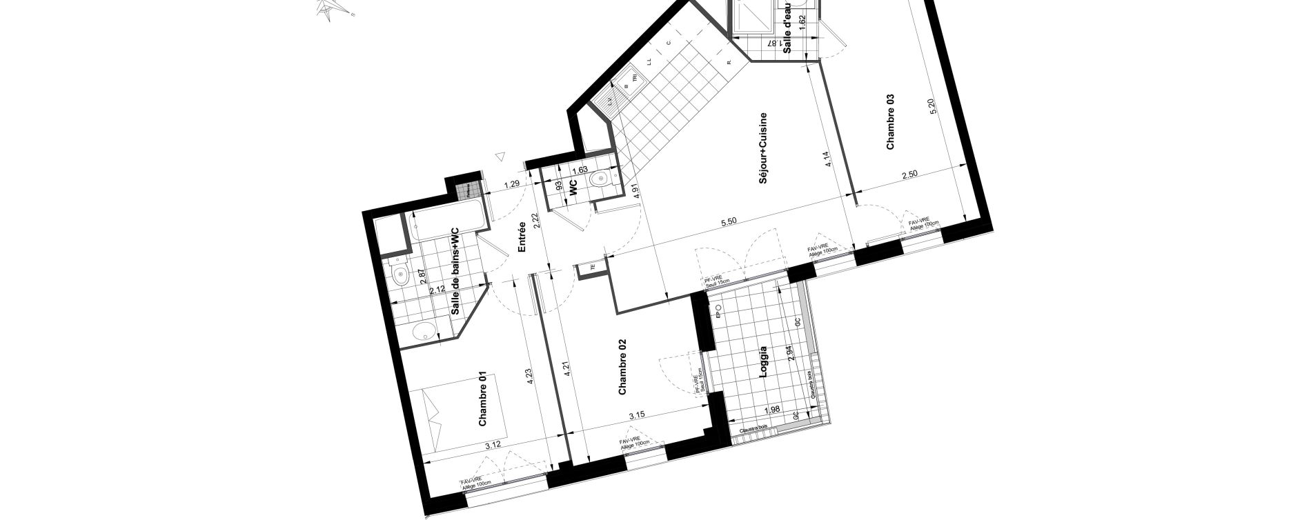 Appartement T4 de 76,39 m2 &agrave; Noisy-Le-Grand Bas-heurts