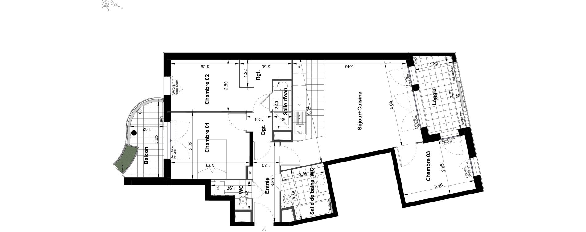 Appartement T4 de 78,19 m2 &agrave; Noisy-Le-Grand Bas-heurts
