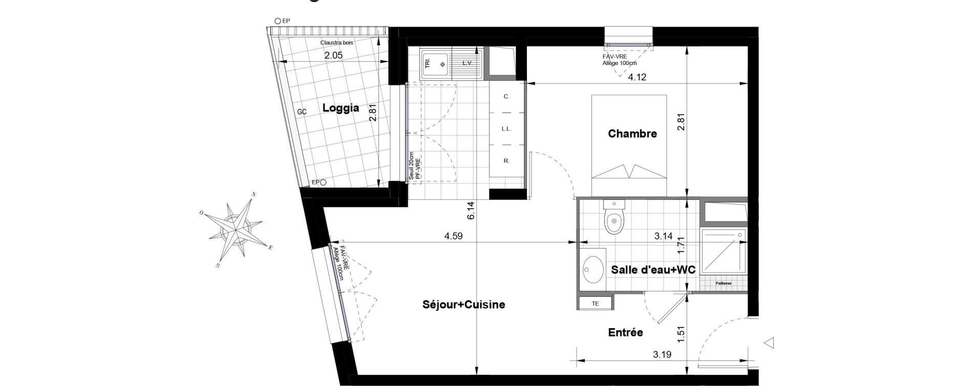 Appartement T2 de 40,99 m2 &agrave; Noisy-Le-Grand Bas-heurts
