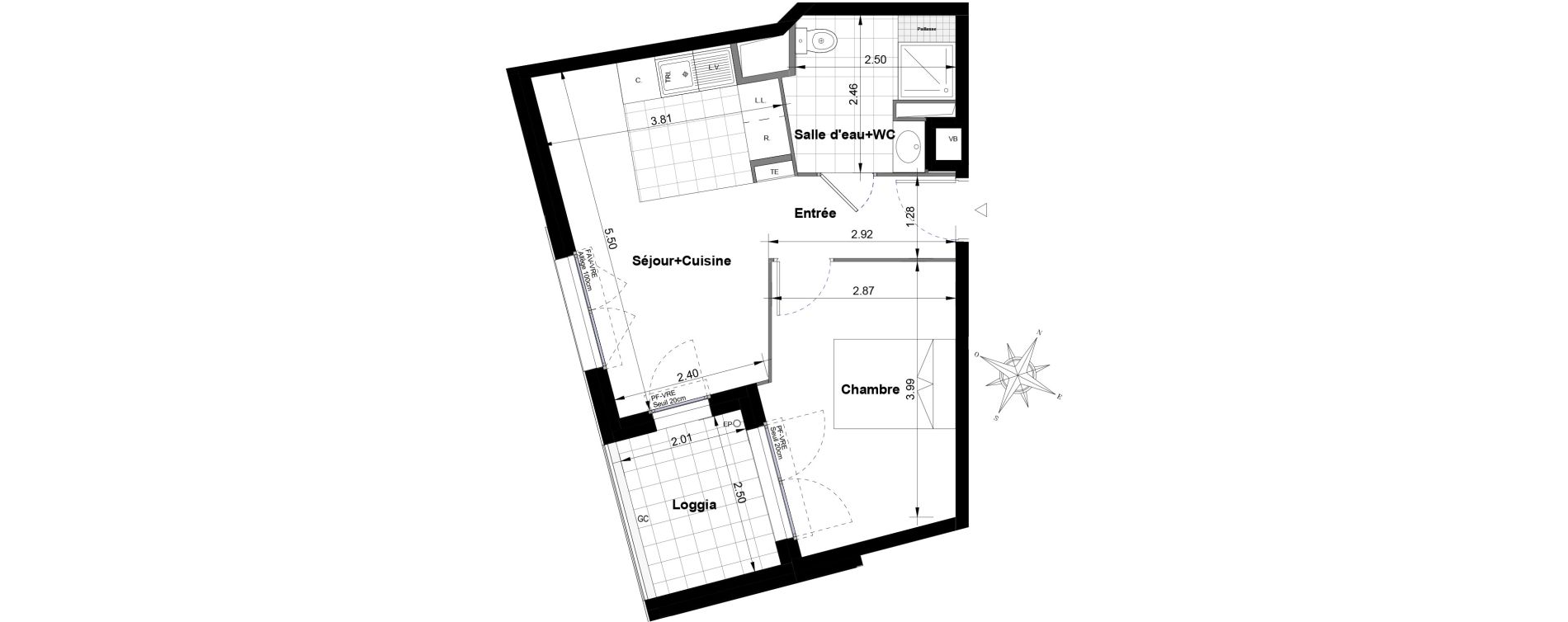 Appartement T2 de 37,83 m2 &agrave; Noisy-Le-Grand Bas-heurts