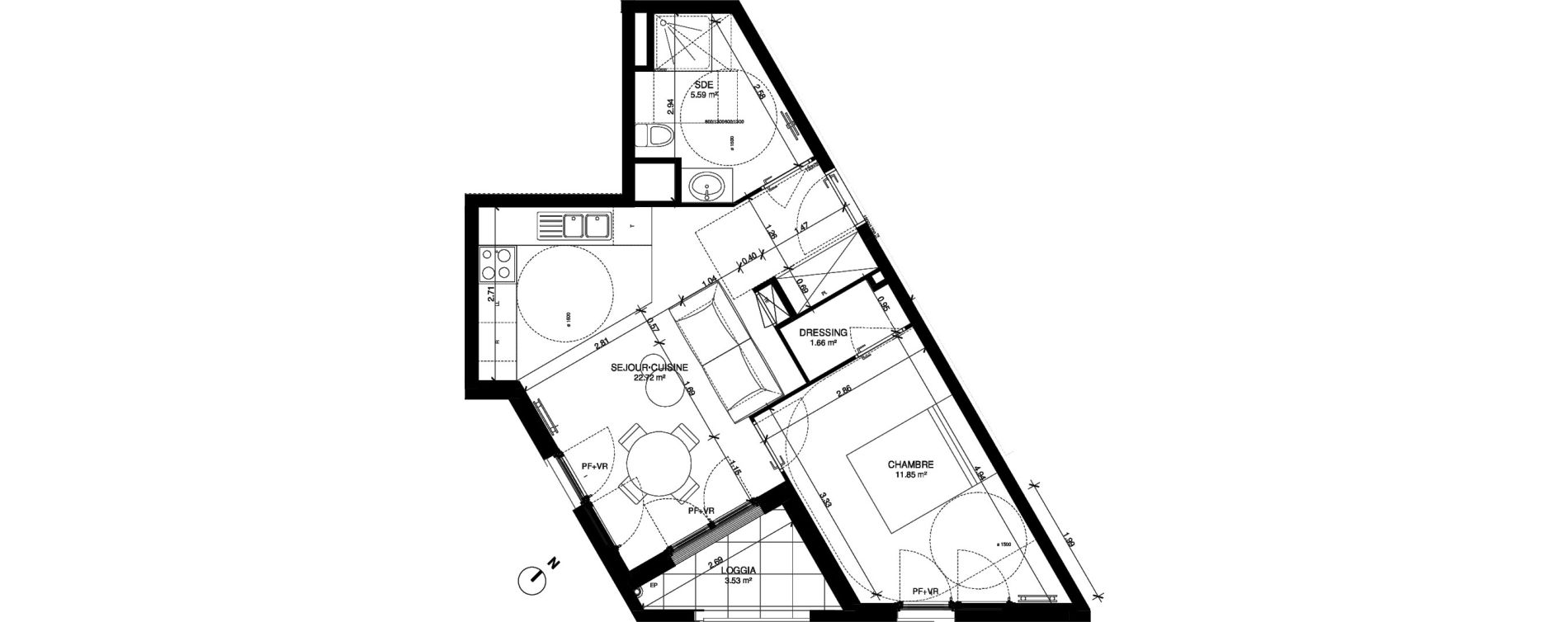 Appartement T2 de 41,82 m2 &agrave; Noisy-Le-Grand Centre