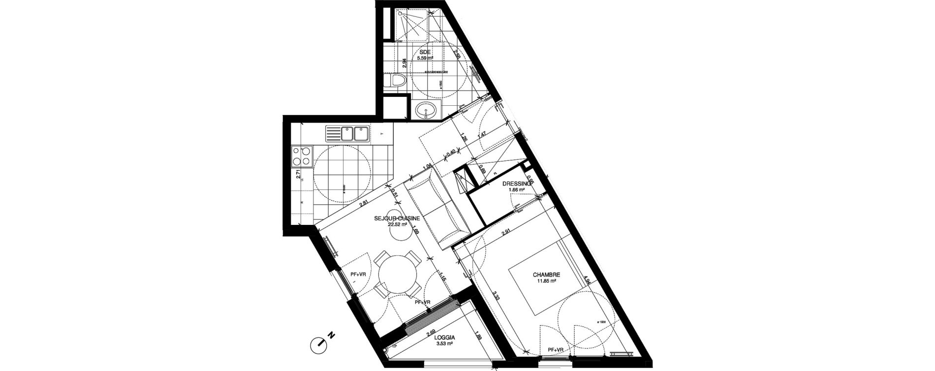 Appartement T2 de 41,82 m2 &agrave; Noisy-Le-Grand Centre