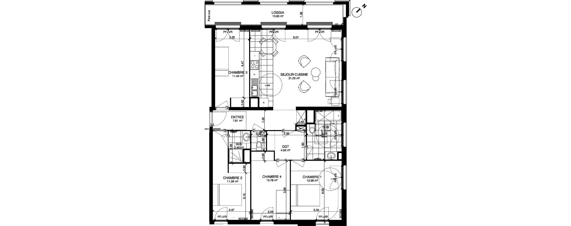 Appartement T5 de 99,77 m2 &agrave; Noisy-Le-Grand Centre