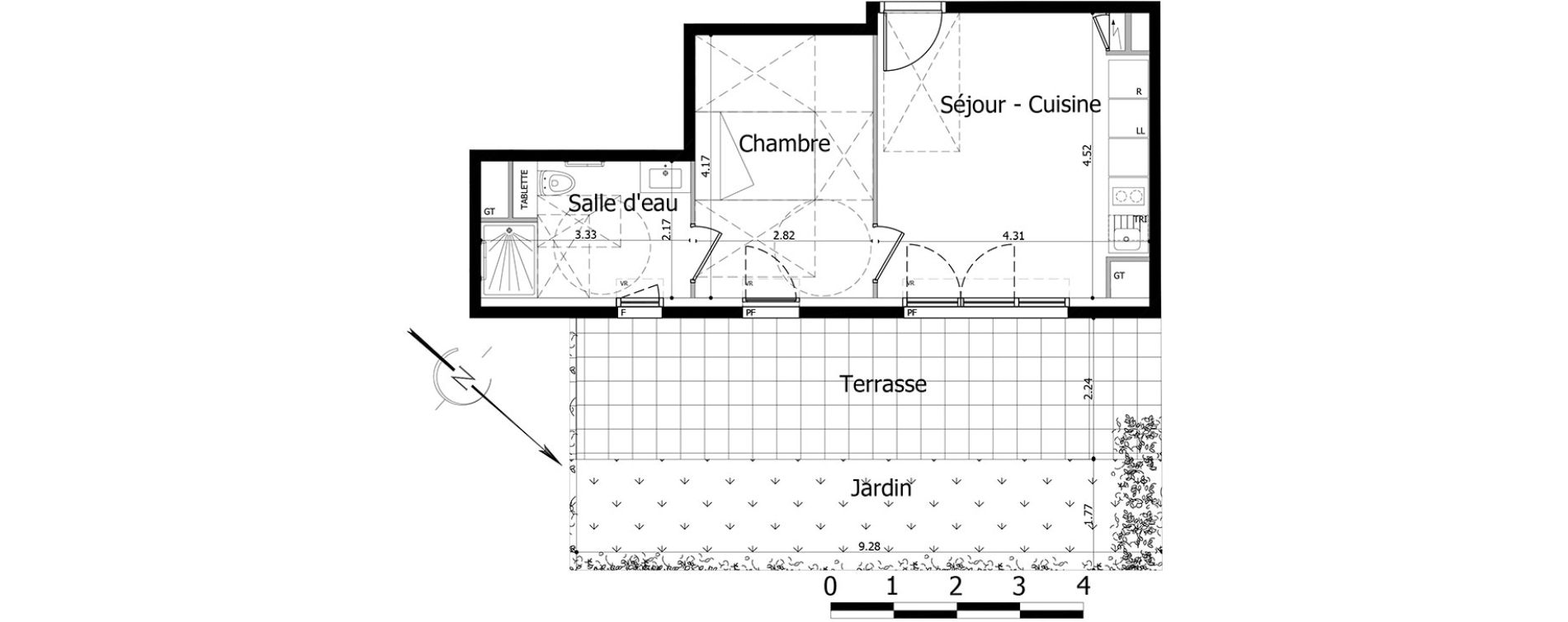 Appartement T2 de 37,49 m2 &agrave; Noisy-Le-Grand Centre