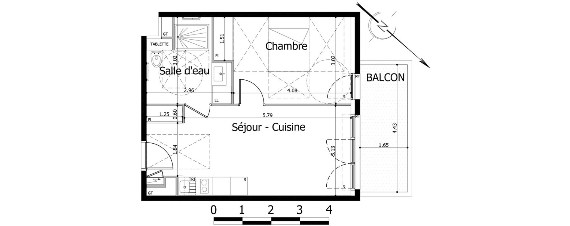 Appartement T2 de 41,87 m2 &agrave; Noisy-Le-Grand Centre
