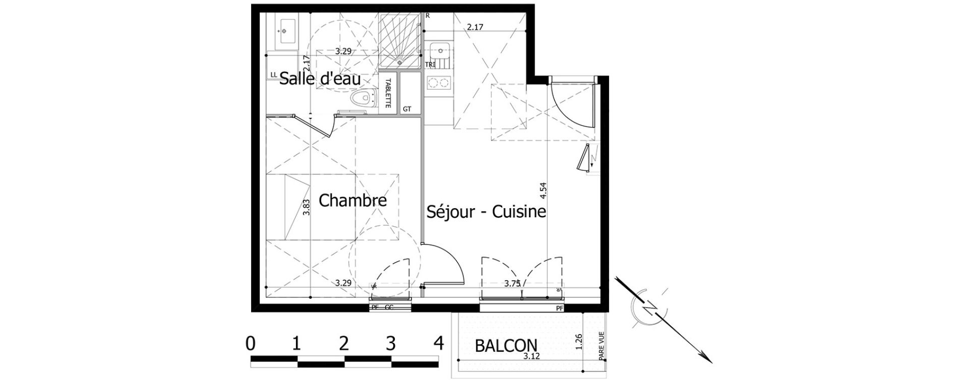 Appartement T2 de 39,35 m2 &agrave; Noisy-Le-Grand Centre