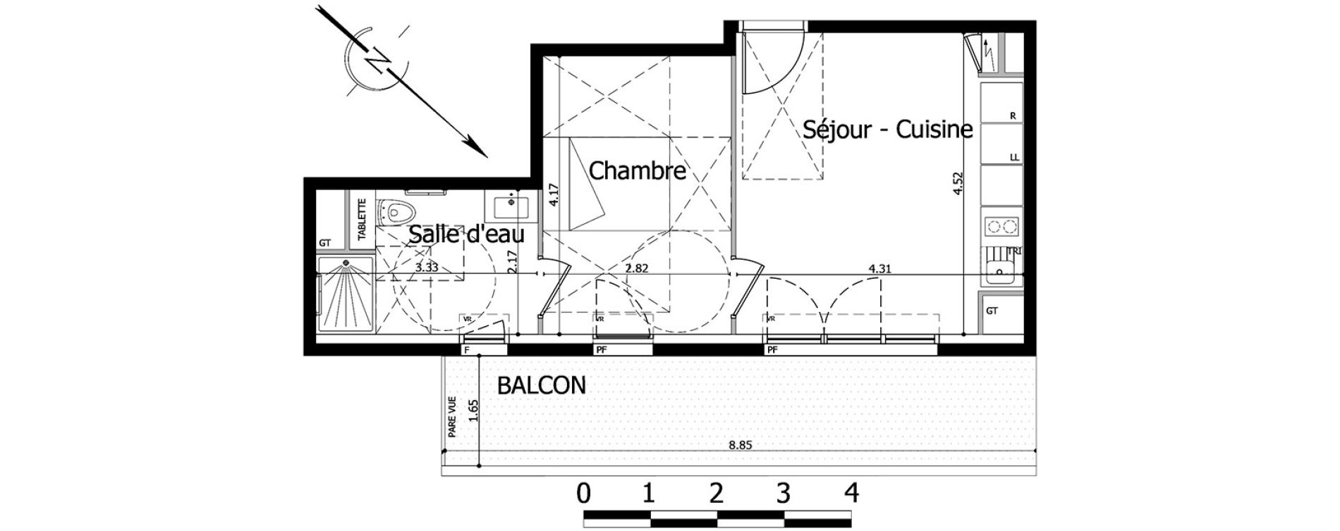 Appartement T2 de 37,52 m2 &agrave; Noisy-Le-Grand Centre