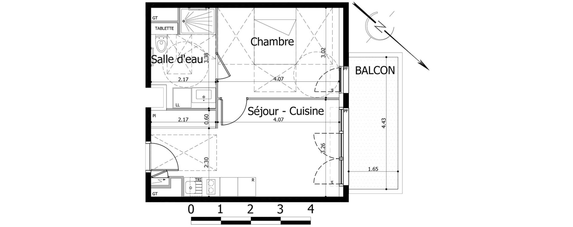 Appartement T2 de 37,60 m2 &agrave; Noisy-Le-Grand Centre