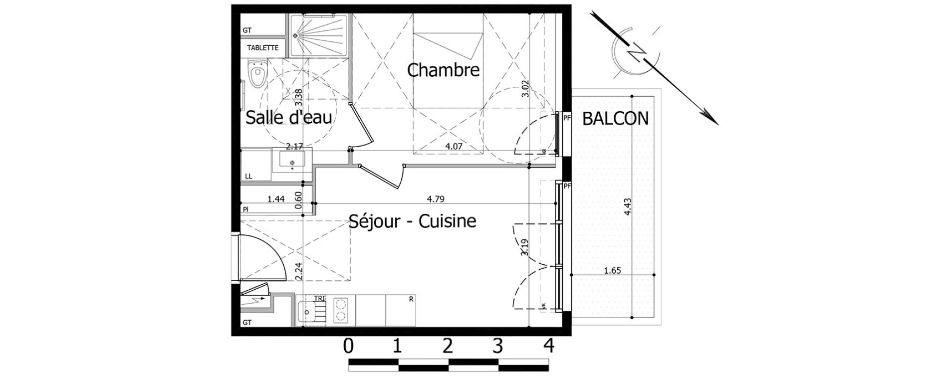 Appartement T2 de 37,65 m2 &agrave; Noisy-Le-Grand Centre