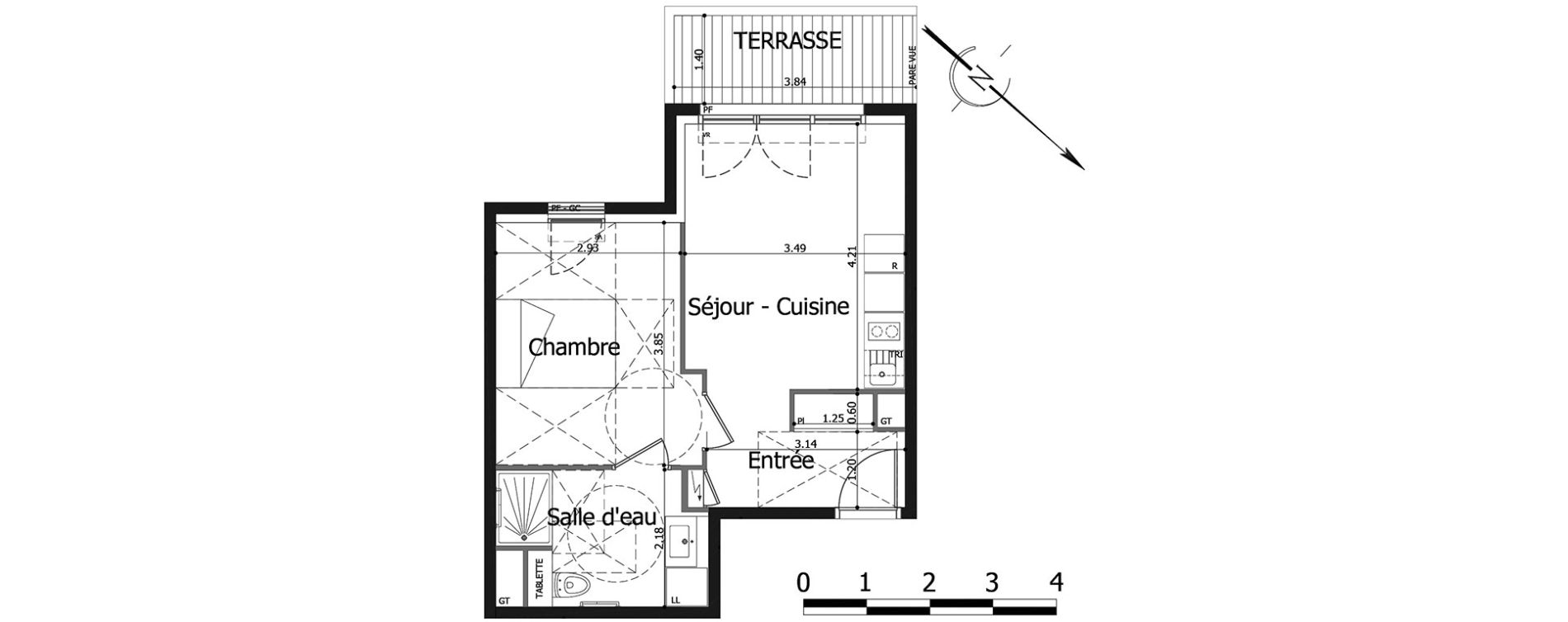 Appartement T2 de 38,32 m2 &agrave; Noisy-Le-Grand Centre