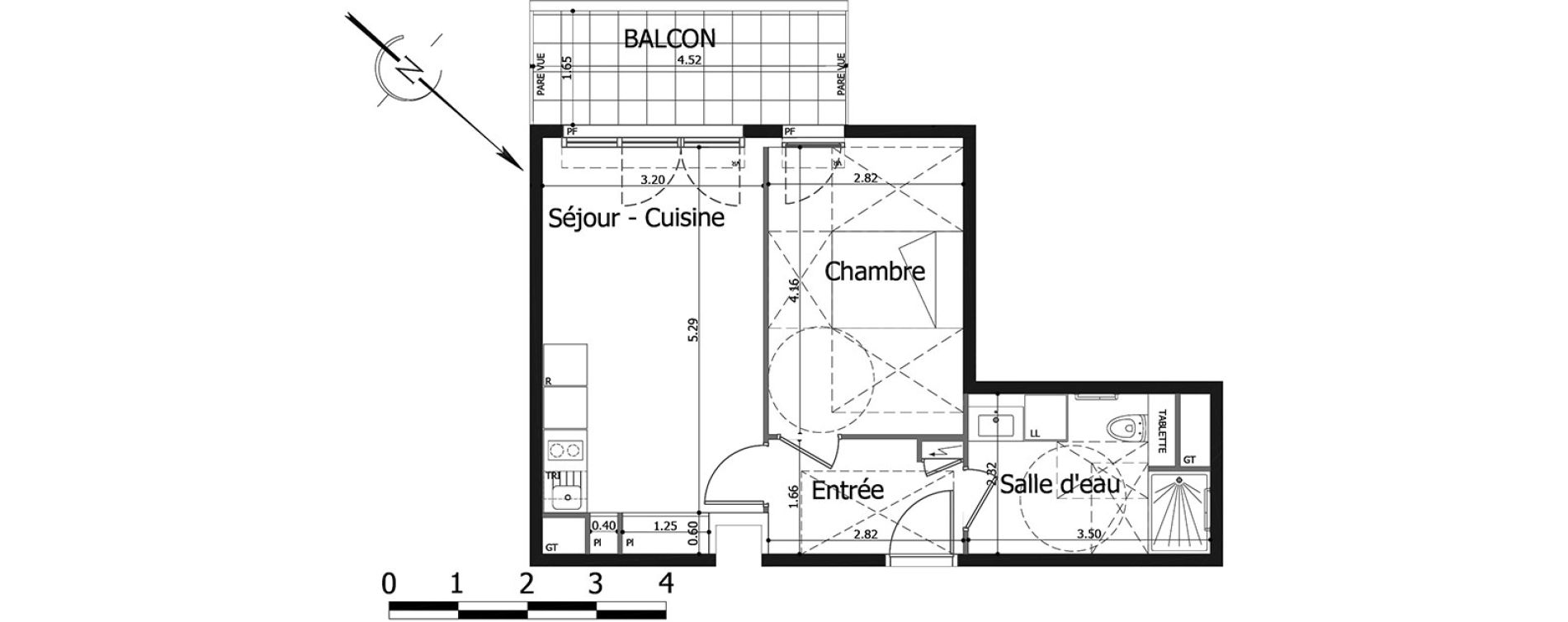 Appartement T2 de 41,66 m2 &agrave; Noisy-Le-Grand Centre