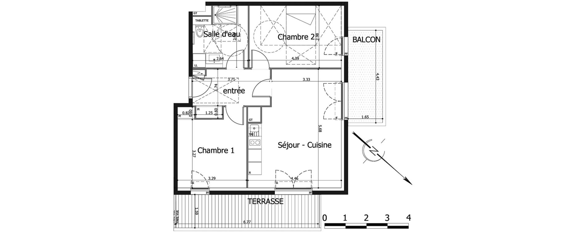Appartement T3 de 61,95 m2 &agrave; Noisy-Le-Grand Centre
