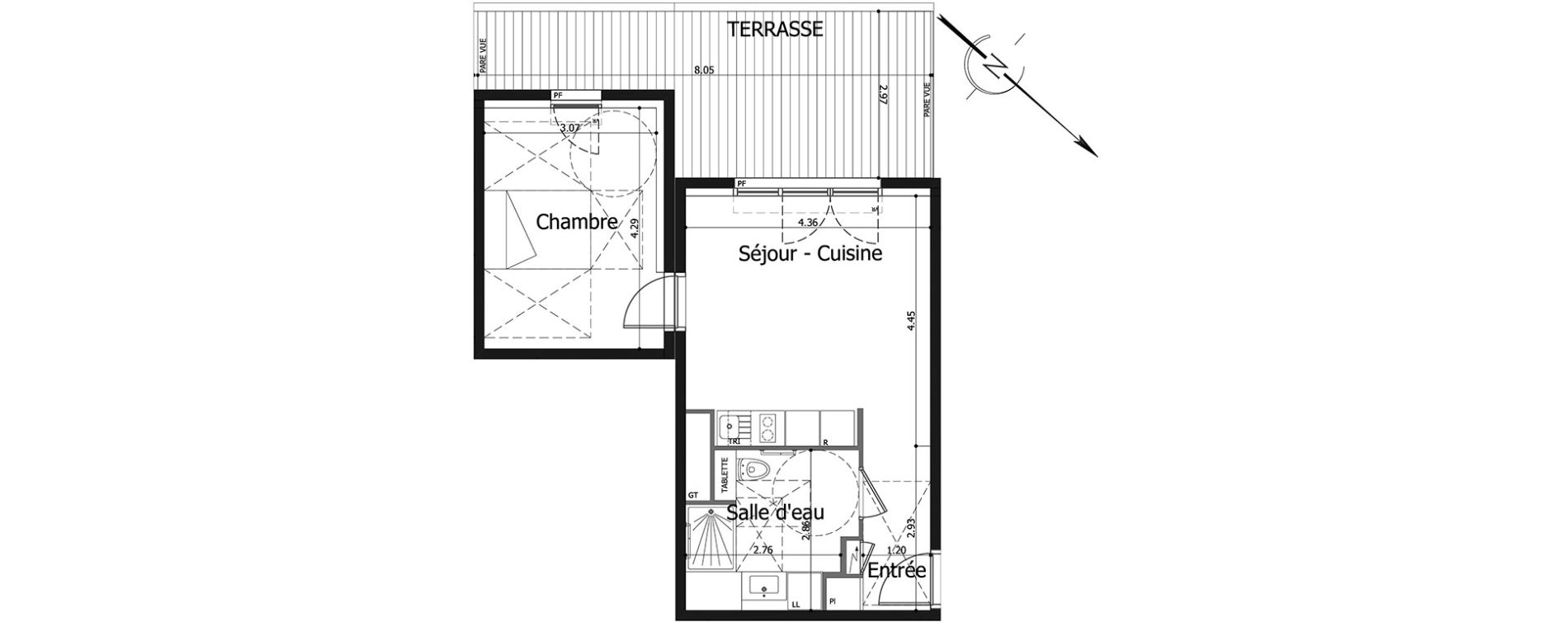 Appartement T2 de 43,87 m2 &agrave; Noisy-Le-Grand Centre