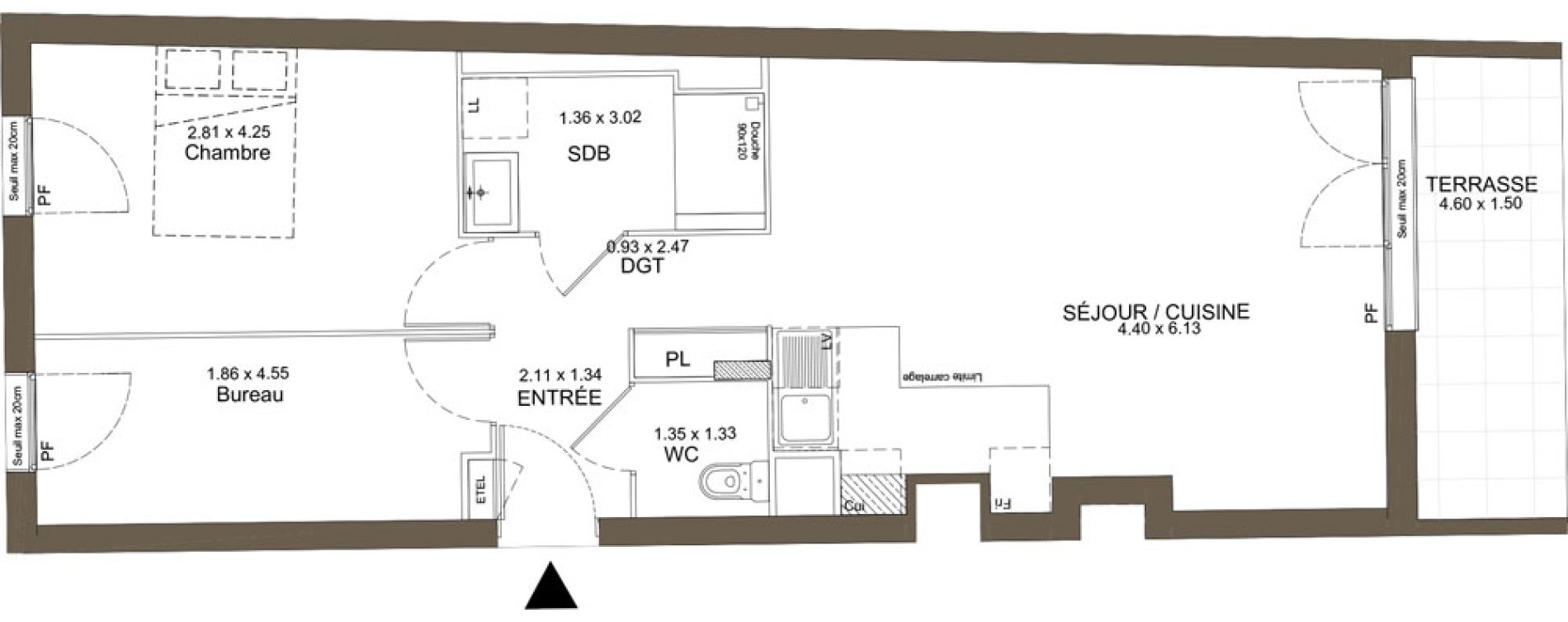 Appartement T2 bis de 58,98 m2 &agrave; Noisy-Le-Grand Les coteaux