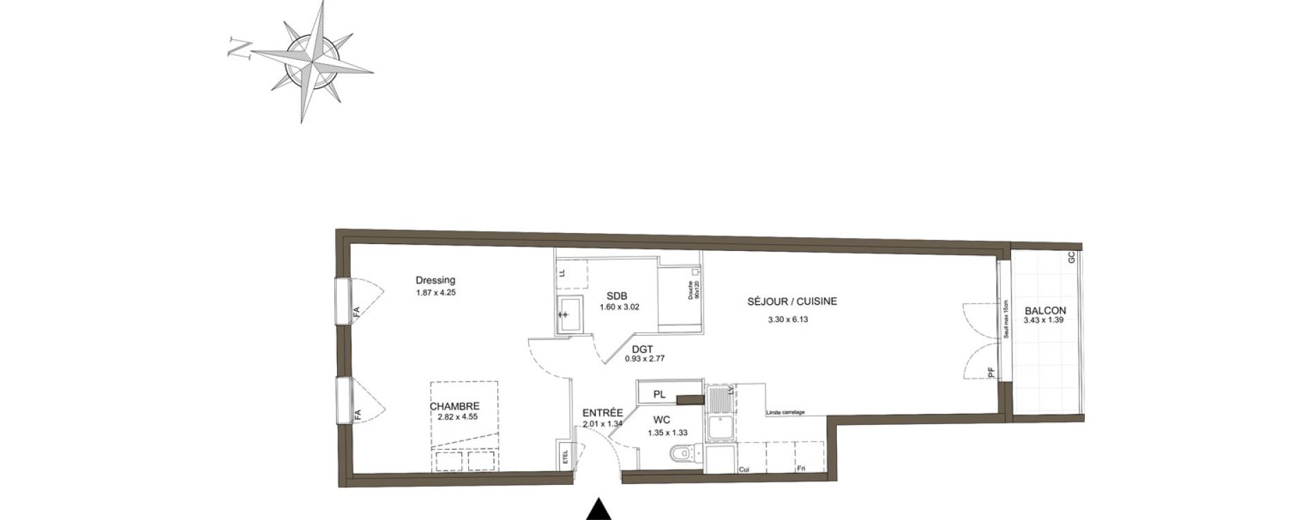 Appartement T2 de 56,31 m2 &agrave; Noisy-Le-Grand Les coteaux