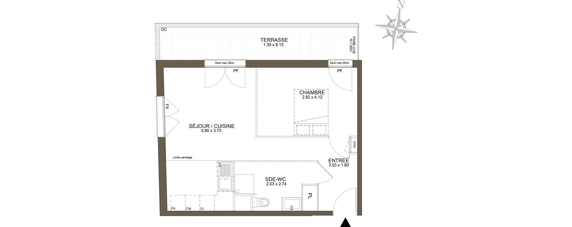 Appartement T2 de 45,13 m2 &agrave; Noisy-Le-Grand Les coteaux