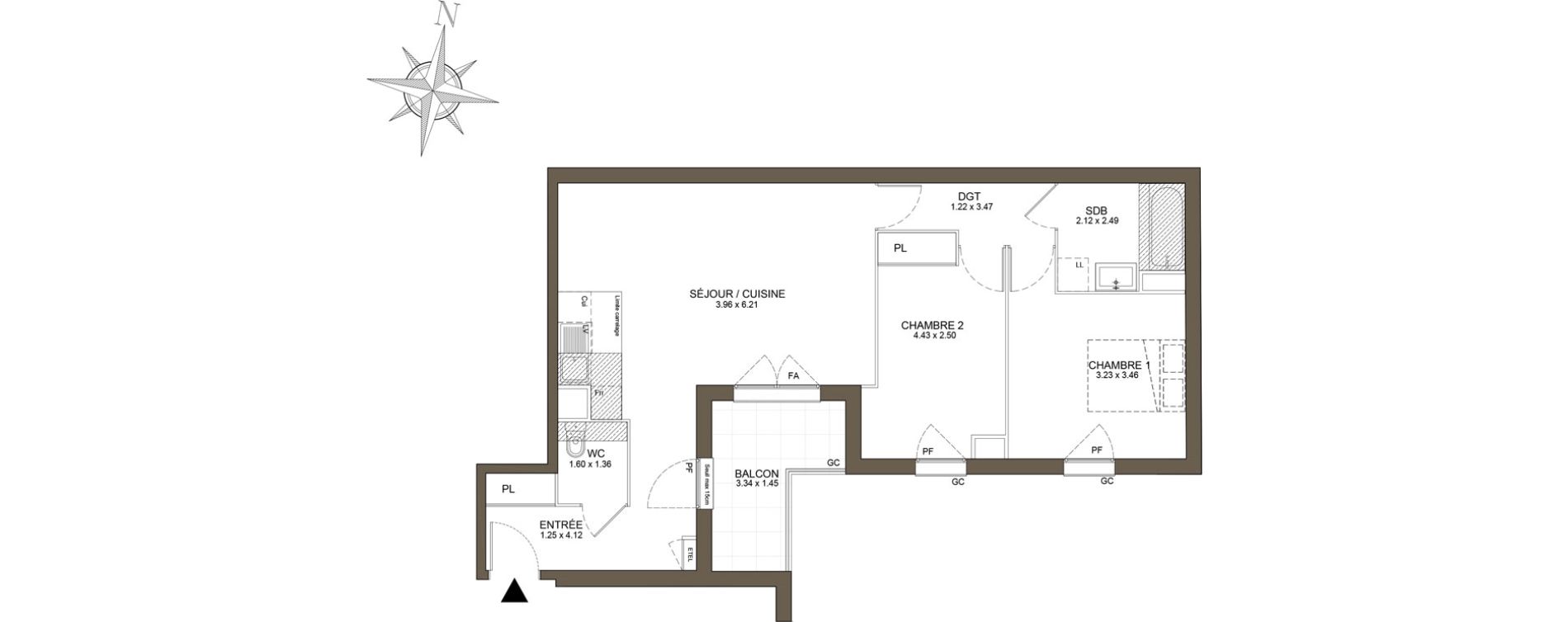 Appartement T3 de 67,79 m2 &agrave; Noisy-Le-Grand Les coteaux