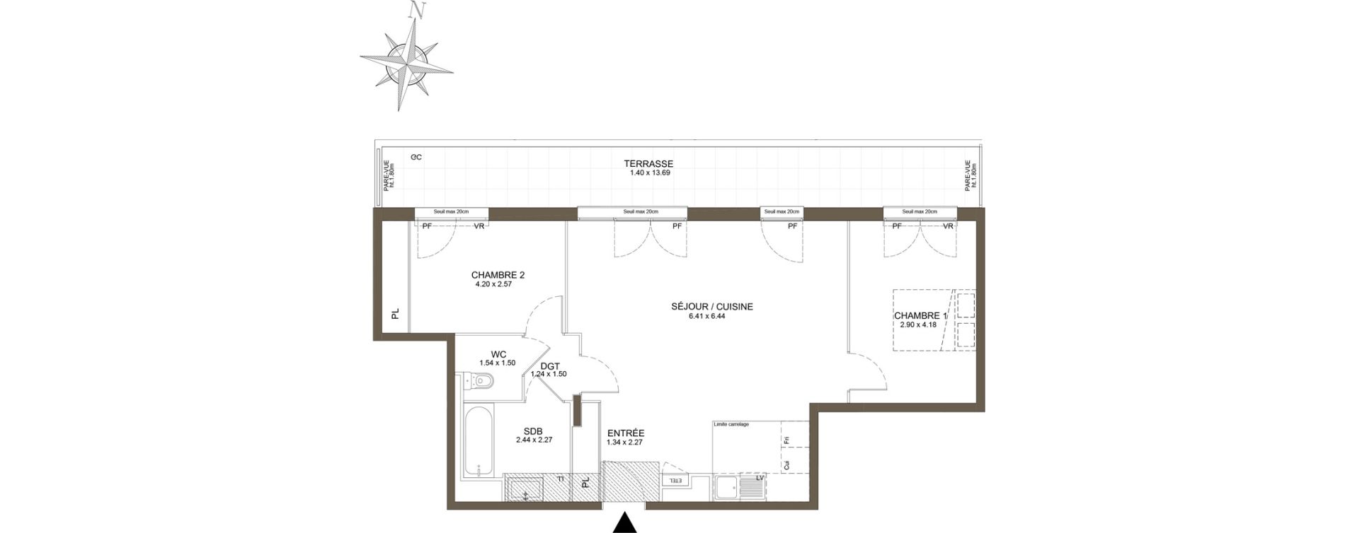 Appartement T3 de 69,60 m2 &agrave; Noisy-Le-Grand Les coteaux