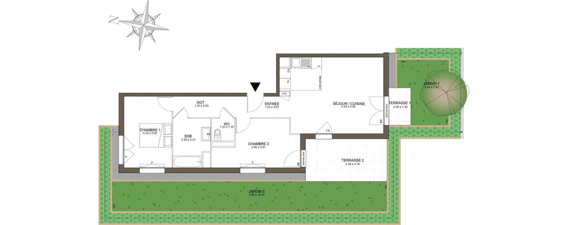 Appartement T3 de 65,71 m2 &agrave; Noisy-Le-Grand Les coteaux