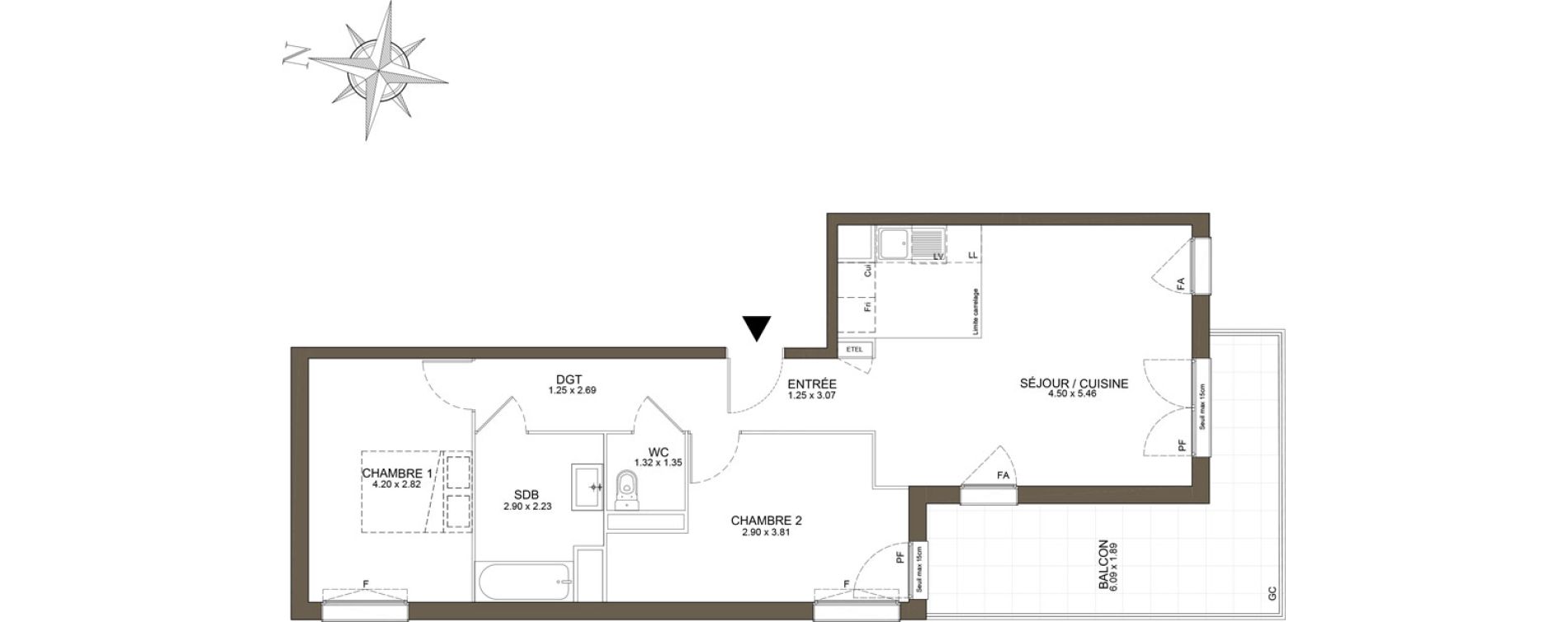 Appartement T3 de 65,71 m2 &agrave; Noisy-Le-Grand Les coteaux