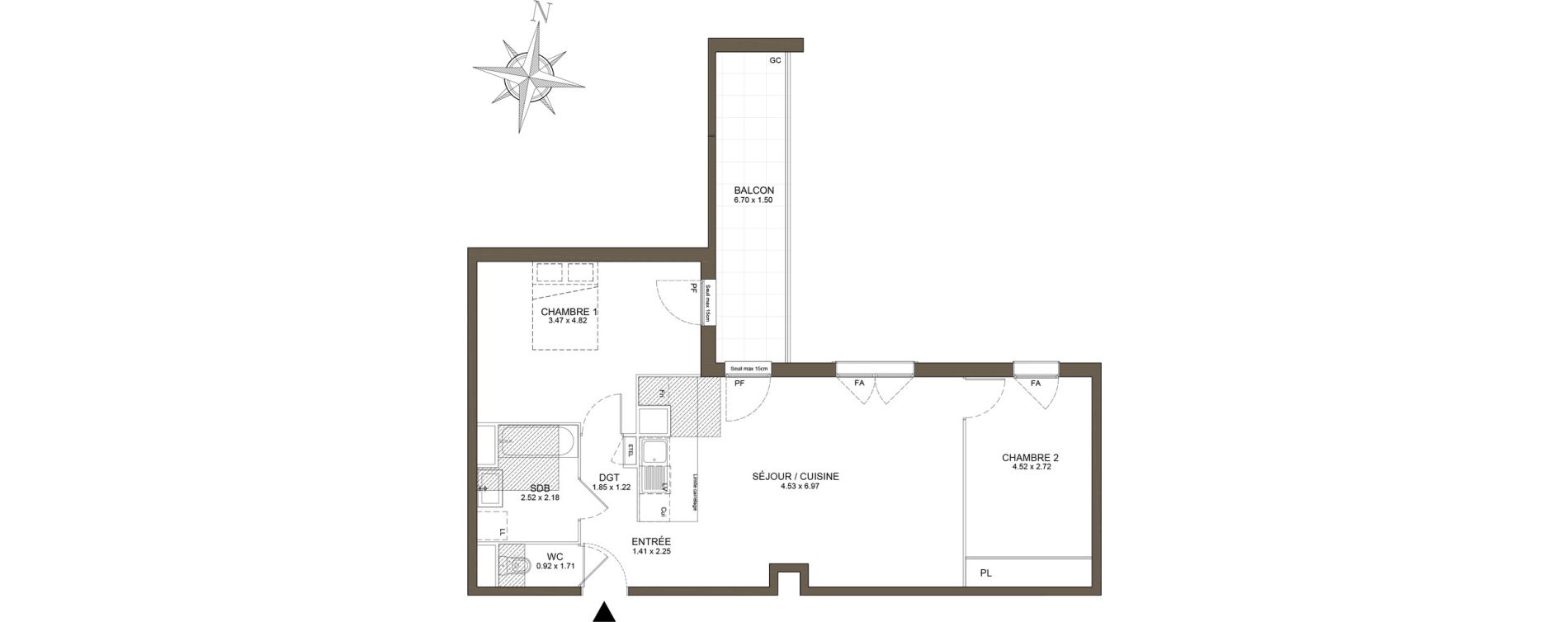 Appartement T3 de 69,05 m2 &agrave; Noisy-Le-Grand Les coteaux