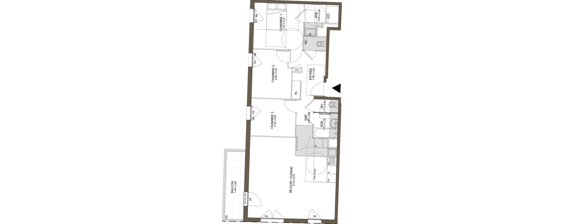 Appartement T4 de 85,76 m2 &agrave; Noisy-Le-Grand Les coteaux