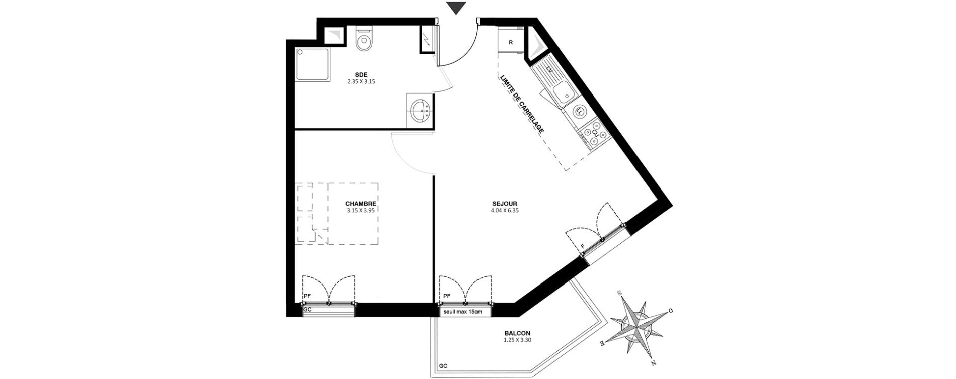 Appartement T2 de 41,65 m2 &agrave; Noisy-Le-Grand Centre
