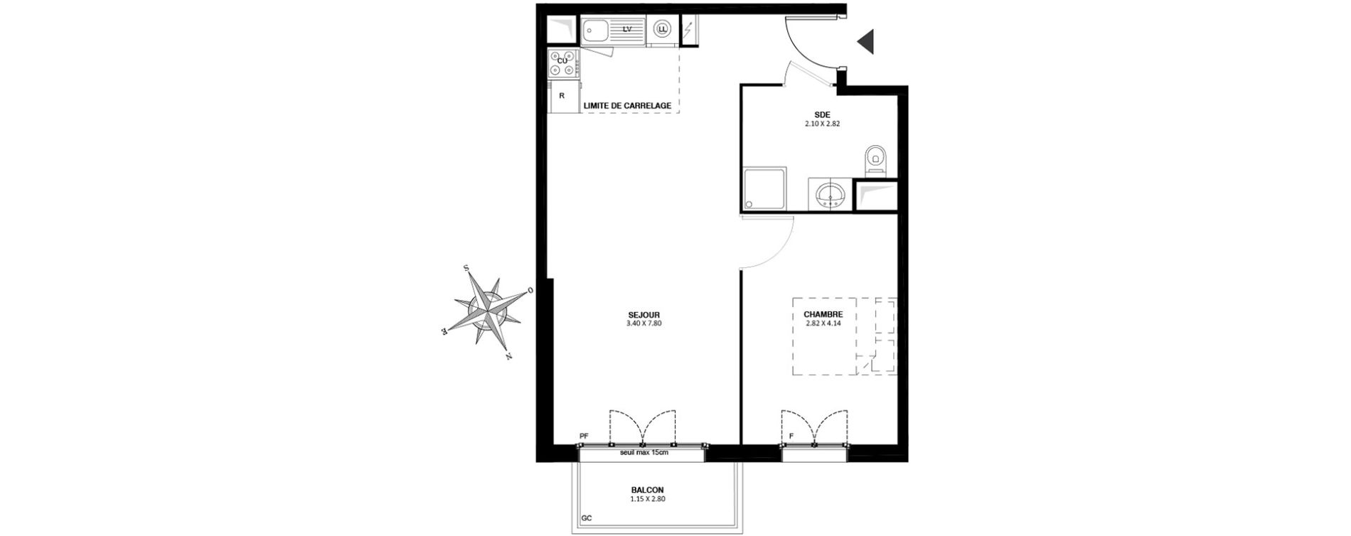 Appartement T2 de 46,40 m2 &agrave; Noisy-Le-Grand Centre