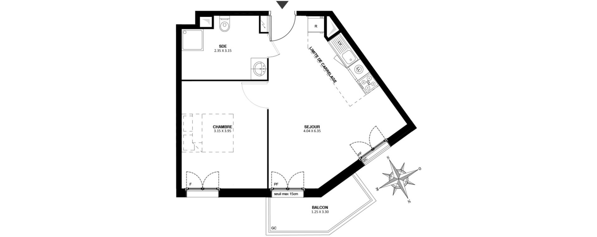 Appartement T2 de 41,65 m2 &agrave; Noisy-Le-Grand Centre