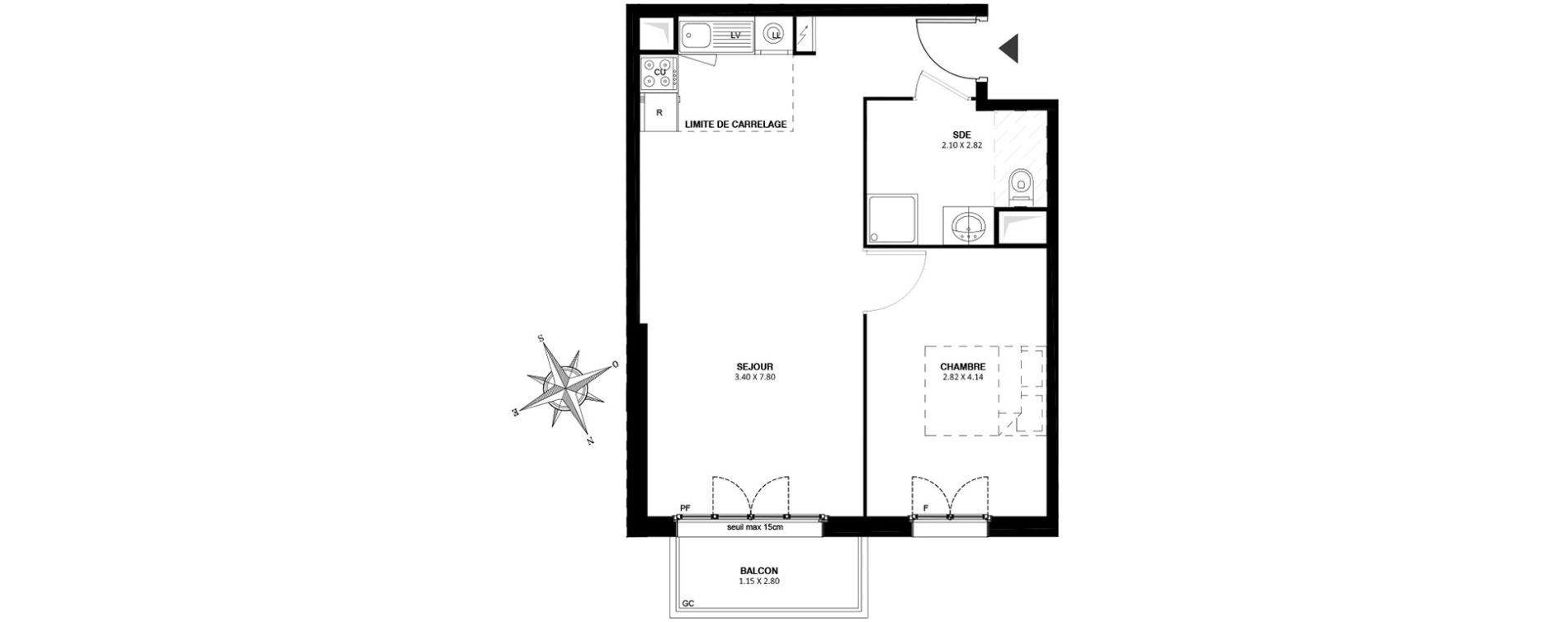 Appartement T2 de 46,40 m2 &agrave; Noisy-Le-Grand Centre